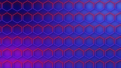 luxury abstract geometric futuristic hexagon background loop. Trendy sci-fi neon-colored bg for cyberspace, films, screensaver, wallpaper. Seamless clean and glossy technology bg.