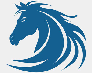 Blue Horse Head Logo Item