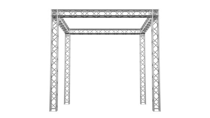 3d rendering of Aluminium truss construction for event business isolated on white background - obrazy, fototapety, plakaty