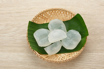 Siwalan or Lontar, (Borassus Flabellifer) served on bamboo plate.
