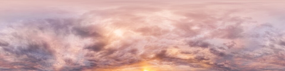 Dramatic overcast sky panorama with dark gloomy Cumulonimbus clouds. HDR 360 seamless spherical panorama. Sky dome in 3D, sky replacement for aerial drone panoramas. Climate and weather change.