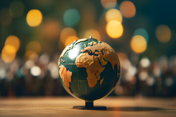 Earth globe with blur background. Polution Concept. Generative AI