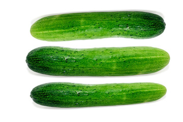 Cucumber isolated on white background, fresh cucumbers