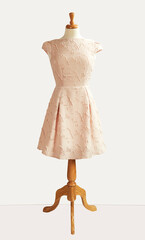 pink dress on mannequin