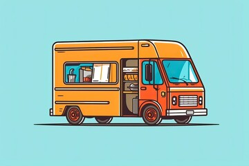 Consumer Truck Illustration. Transportation illustration. Generative AI
