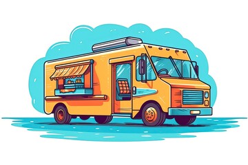 Consumer Truck Illustration. Transportation illustration. Generative AI
