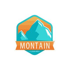 Modern Emblem Badge Vector Concept  Mountain Logo Vector  Creative Design  Logo Design Simple.