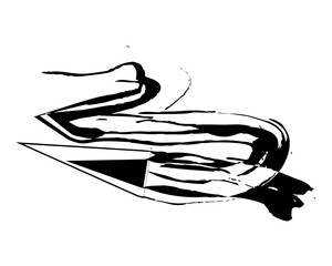 illustration abstract black and white  outline, concept, abstract print or poster, vector graphic