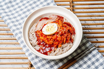 kodarinaengmyeon, Korean Cold Buckwheat Noodles with Half-dried Pollak food