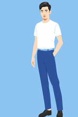 Fototapeta premium flat illustration of a man