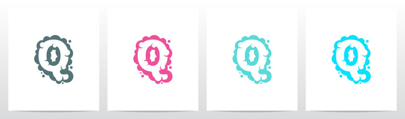 Foam Bubbles Letter Logo Design Q