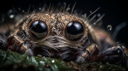Close up of a spider by generative ai