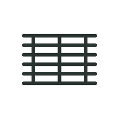 Steel bar grating isolated icon, welded gratings vector icon with editable stroke