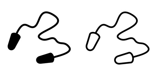 Silent icon or earbuds icon. Silent or to dampen noise. Ear plugs. Tinnitus. Ringing in the ears. Plug for the medical problem. Earplugs for sound. Concert plugs. Quiet, for good sleep or sleeping.