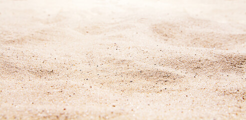 Sand beach texture summer background. Mockup and copy space. Top and front view. Selective focus full frame shot. - Powered by Adobe