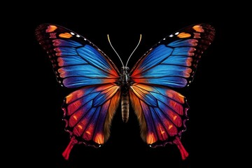 Fototapeta na wymiar Colorful Painted Butterfly with Majestic Wings - Vibrant Nature and Artistic Beauty, Generative AI