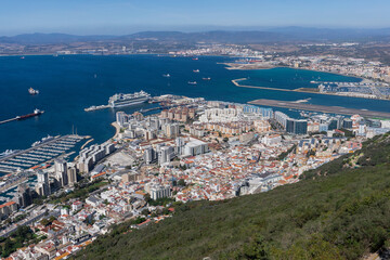 Fototapeta na wymiar Aerial view of the city of Gibraltar