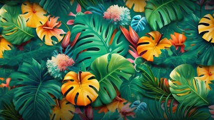 Summer Colorful Beach Wallpaper Background. Generative ai