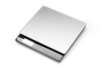 Digital kitchen scale isolated with shadow. Electronic scales for measuring food weight.