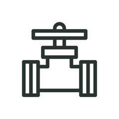 Shutoff valve isolated icon, shut-off valves vector icon with editable stroke