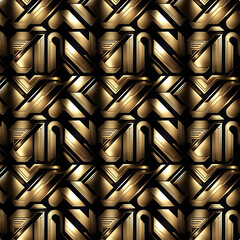 An abstract pattern of black and gold line
