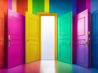 A Colorful portal doors, Generative AI Illustration.