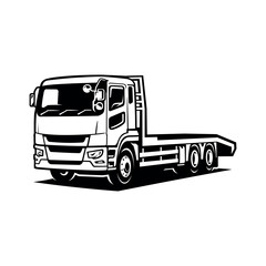 Fototapeta na wymiar carrier truck, towing truck illustration vector isolated