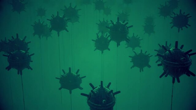 An underwater reconnaissance mission to assess and verify the amount of sea mines deployed beneath the water's surface.