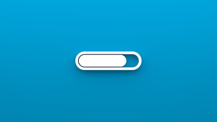 Minimalistic icon for uploading to the cloud, cloud storage. 3d rendering of a flat icon on a blue background.