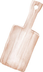 Wooden cutting board watercolour isolated on white