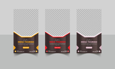 Instagram story post template for india travel, Explore India social media post template, travel agency story post template design