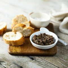 Traditional homemade black olive tapenade