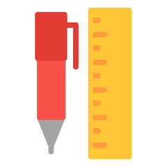 Pen and ruler 