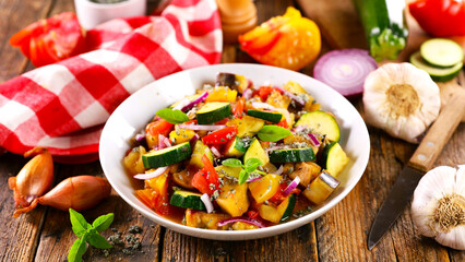 french ratatouille with tomato, bell pepper and zucchini