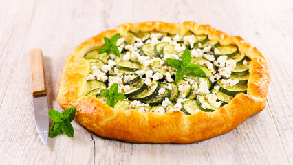 pie with zucchini and feta cheese