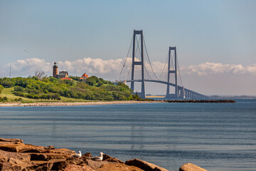 The Great Belt Bridge - Here photo from the beach, on Sprogø