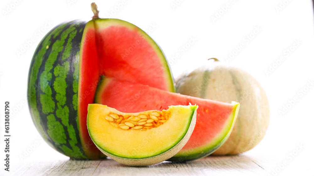 Wall mural watermelon and melon slices - Wall murals
