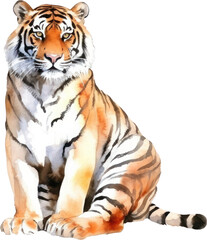 Fototapeta na wymiar Tiger Watercolor Illustration.Generative AI