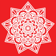 Mandala simple and basic for beginners, seniors and children. Mehndi flower pattern for Henna drawing and tattoo. Decoration in ethnic oriental, Indian style.
