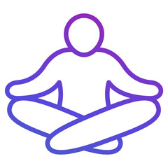 meditation, meditating man line icon