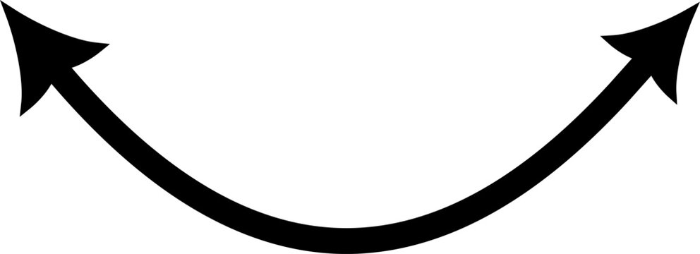 Dual semi circle arrow. Replaceable vector design.