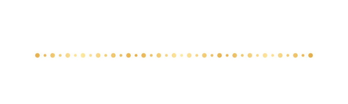 Gold Dots Pattern Separator Border, Golden Elegant Romantic Page Text Divider