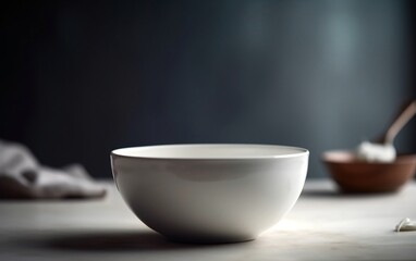 Fototapeta na wymiar Minimalist Large Empty Yogurt Bowl with Ample Copy Space. Generative AI