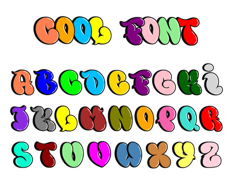 Alphabet. Modern isolated cartoony letters. Handwritten trendy alphabet. Hand-drawn vector isolated alphabet letters. Colourful vector font