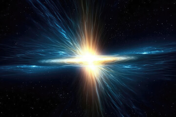 The Distant And Enigmatic Beauty Of Quasar, Emitting Powerful Beams Of Light From The Depths Of Space. Generative AI