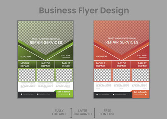 business flyer pamphlet brochure cover design layout modern business flyer template, abstract business flyer and creative design, IT company 