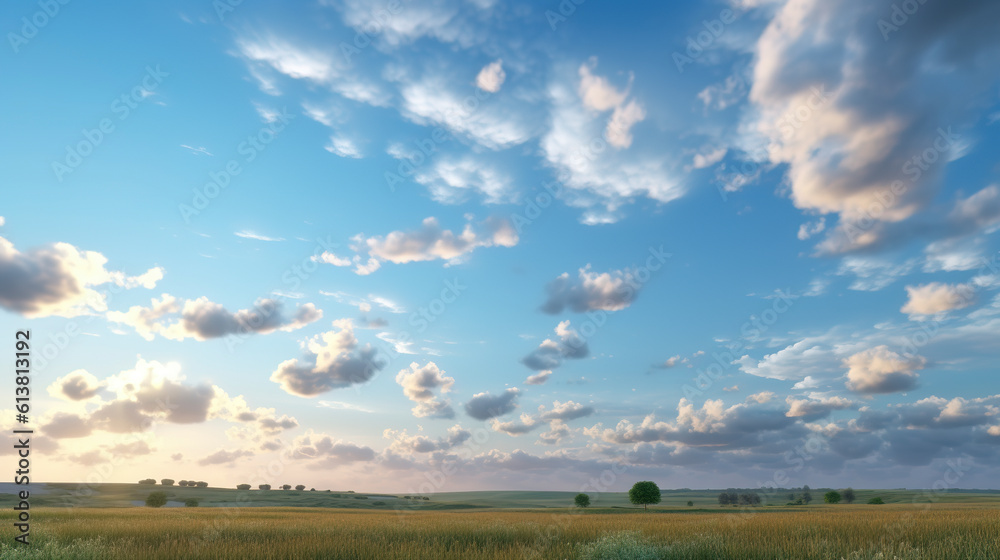 Wall mural beautiful sunrise sky background. created with generative ai