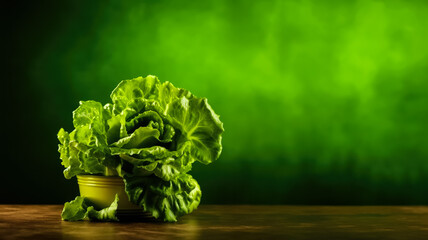 Ripe Lettuce mockup and copy space with a gradient background, generative AI