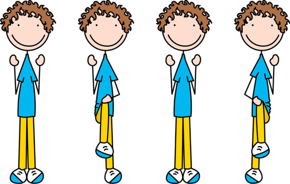 Happy kid exercises - cross crowls