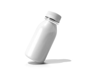 Blank white Milk Coffee bottle packaging isolated on transparent background, prepared for mockup, 3D render.